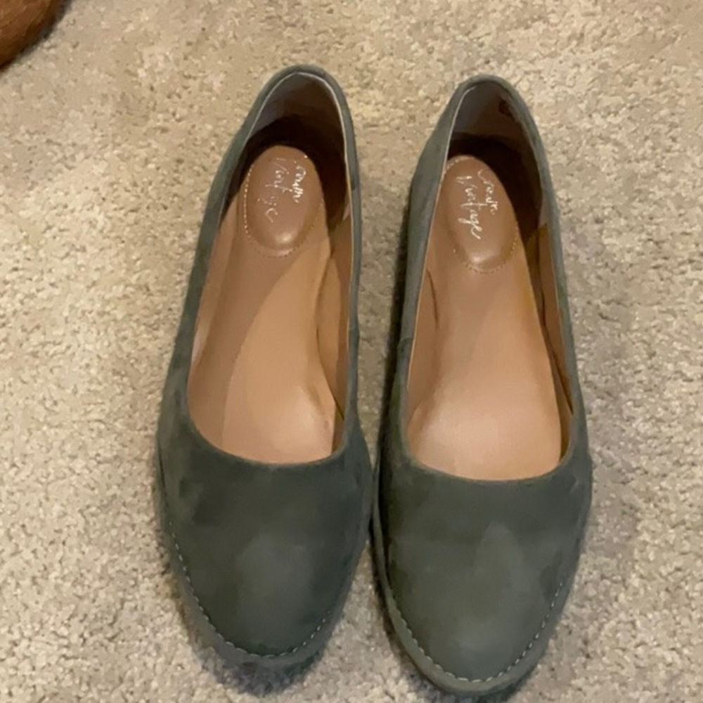 Crown Vintage Green Suede Flats